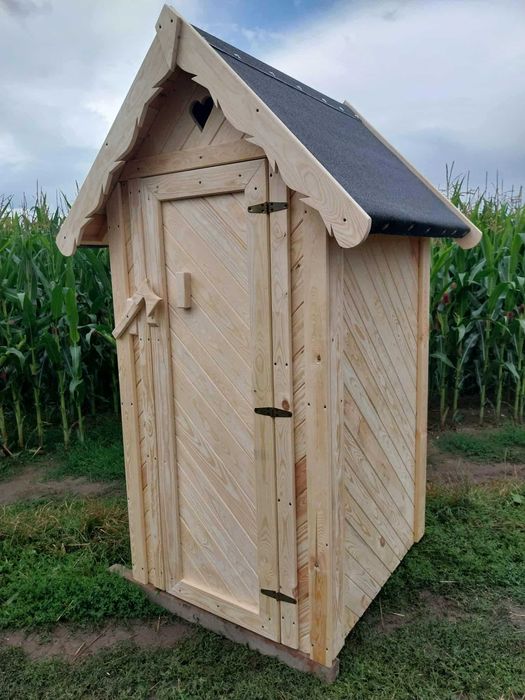 Toaleta drewniana ogrodowa separacyjna WC ROD budowę wychodek sławojka