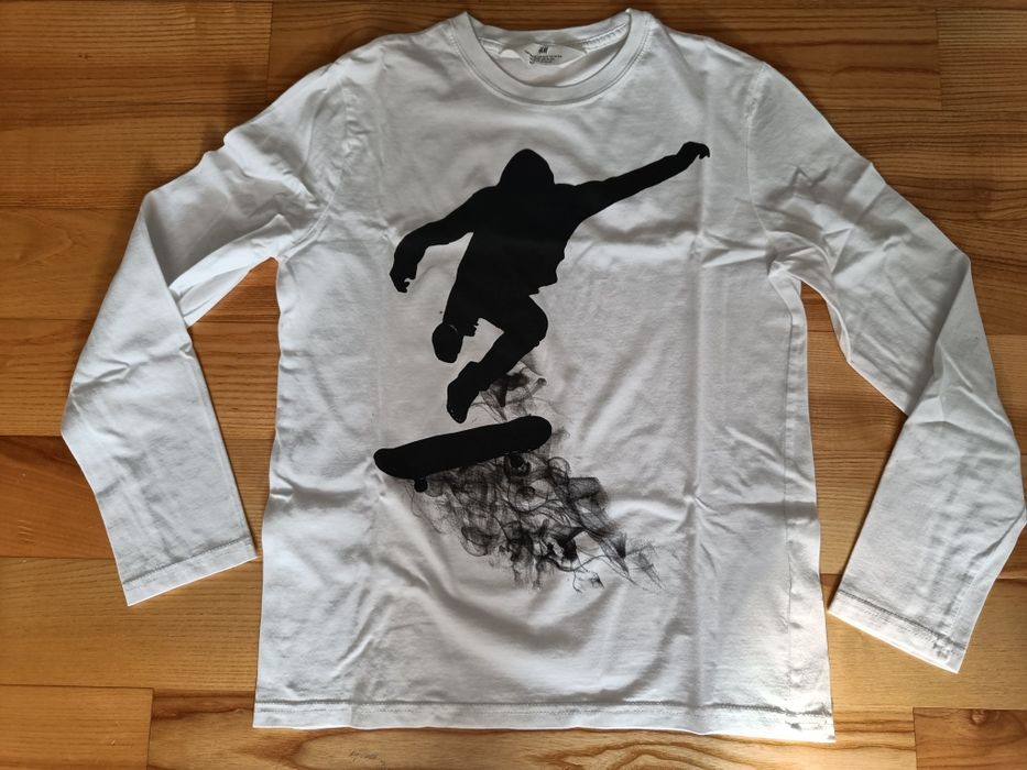 T-shirt chłopięcy biały / koszulka H&M 146