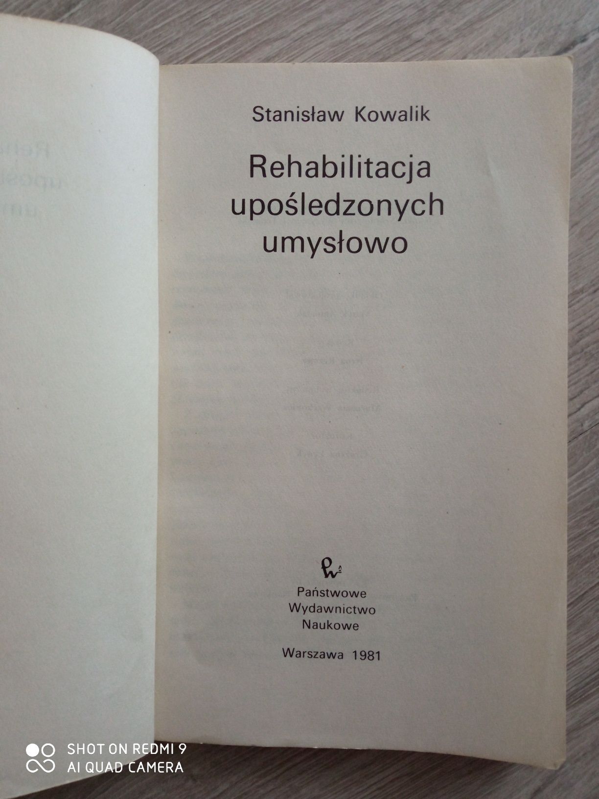 Rehabilitacja upośledzonych umysłowo. Stanisław Kowalik