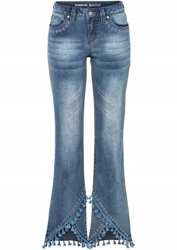 Spodnie DOLLSKILL jeans zdobione frędzle