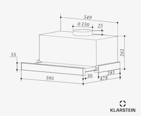 Витяжка Klarstein Viola телескопічна 60 см 290 м³/год