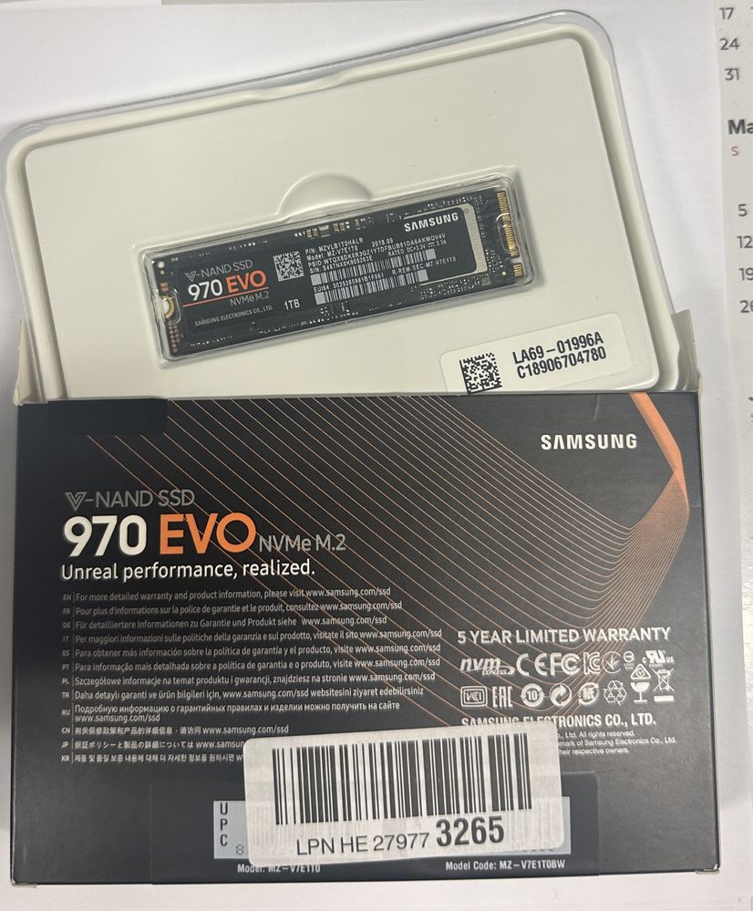 SSD NVMe M.2 970 Evo 1TB