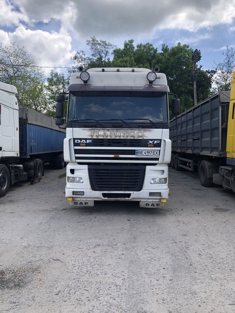 Daf XF95 430 с полуприцепом контейнеровоз Van Hool