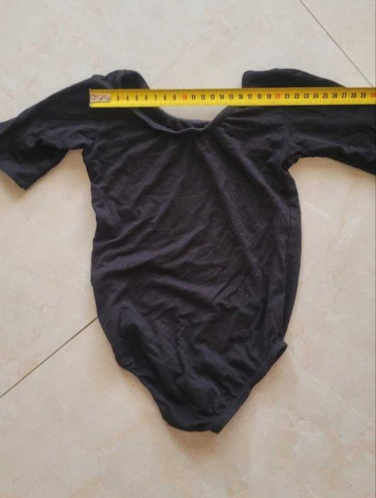 Купальник - майка для танців та гімнастики чорний дівчінці 4-6 років