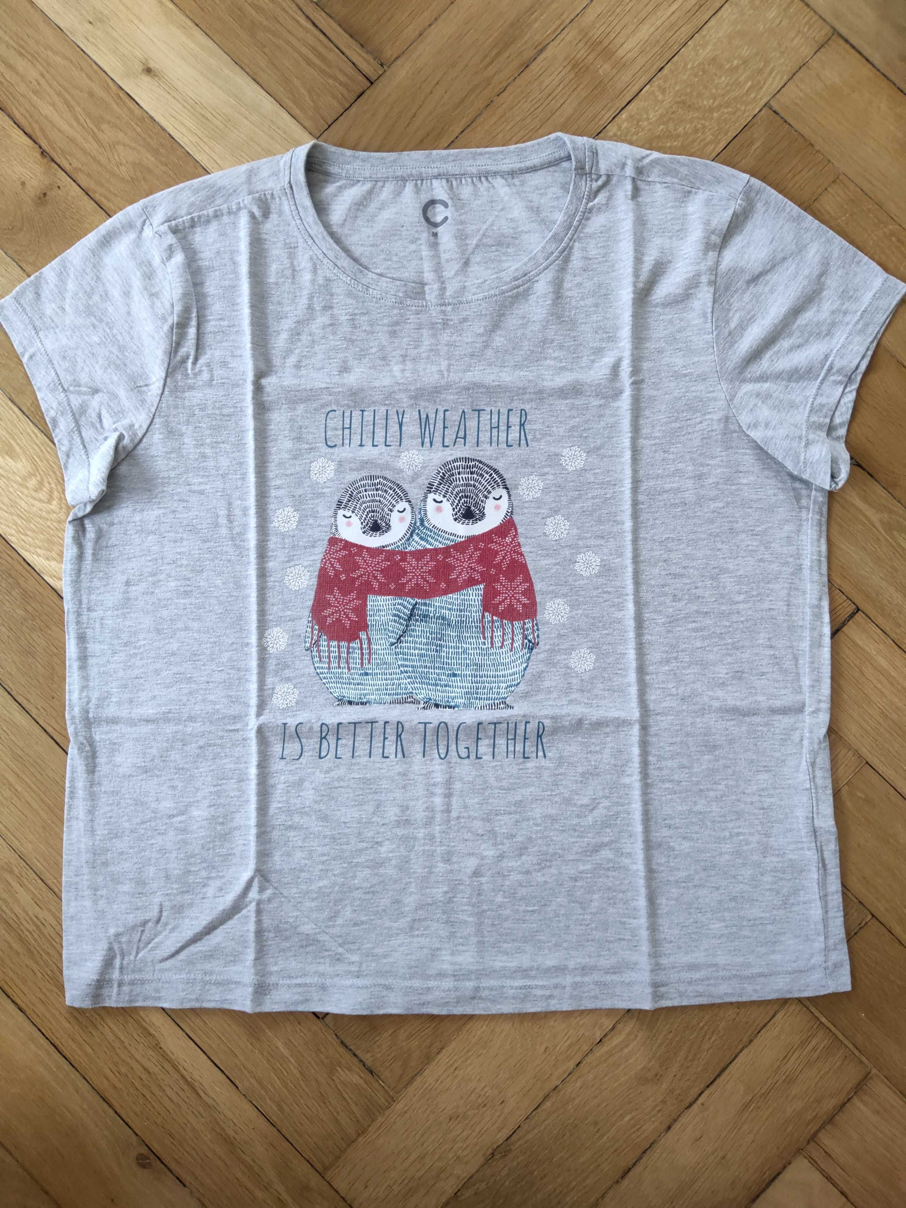 Bluzka, koszulka, podkoszulka, T-Shirt, z zimowym motywem, Cubus