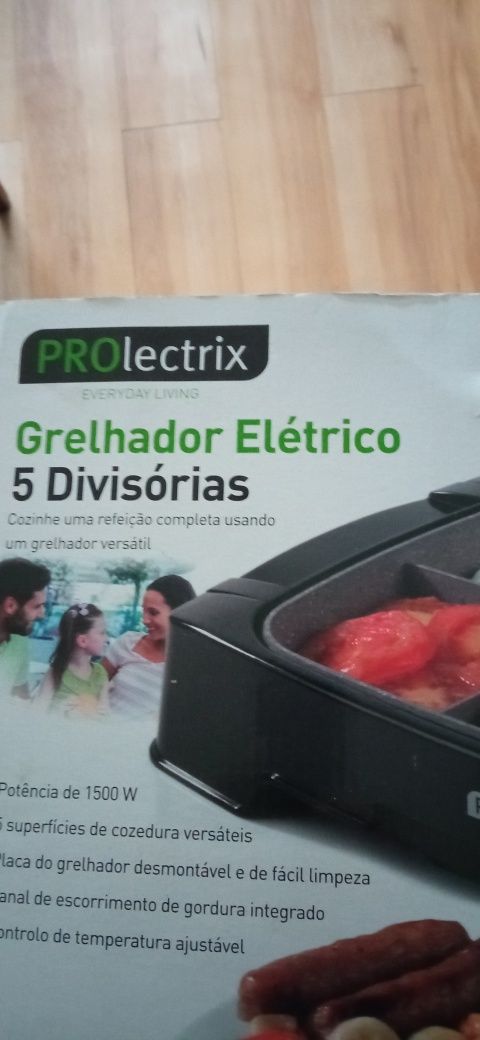 Grelhador elétrico cinco divisórias marca Prolectrix NOVO