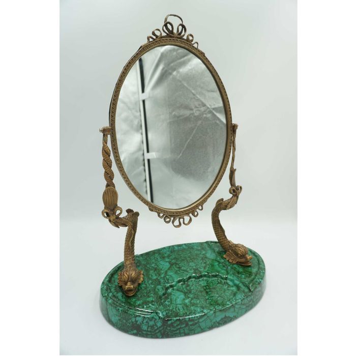 LUSTRO stojące brąz z porcelaną