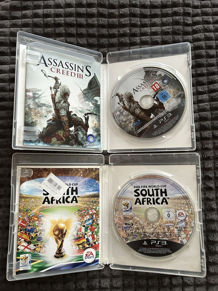 Диски Assassin’s creed 3, Fifa 2010 south africa на playstation 3 ps