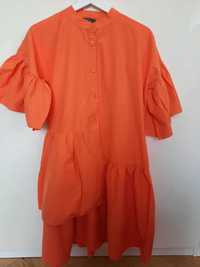 Sukienka damska z falbanami Montesora Orange - M