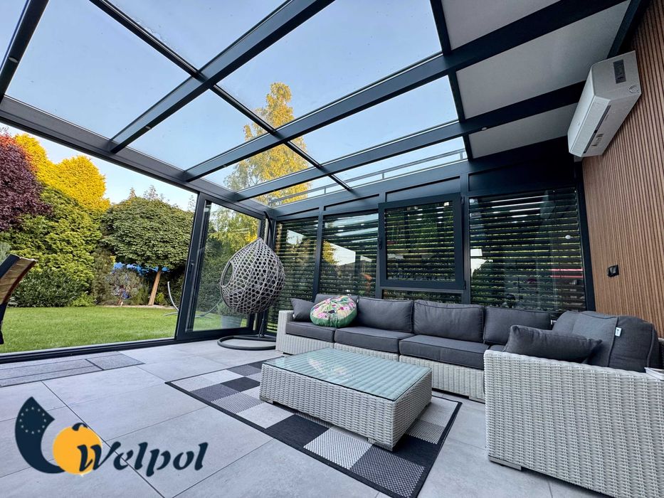 ogrody zimowe / zadaszenia tarasów /szklane zabudowy/ drzwi przesuwne