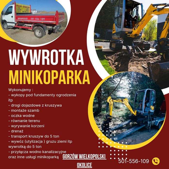 Wywrotka mini koparka