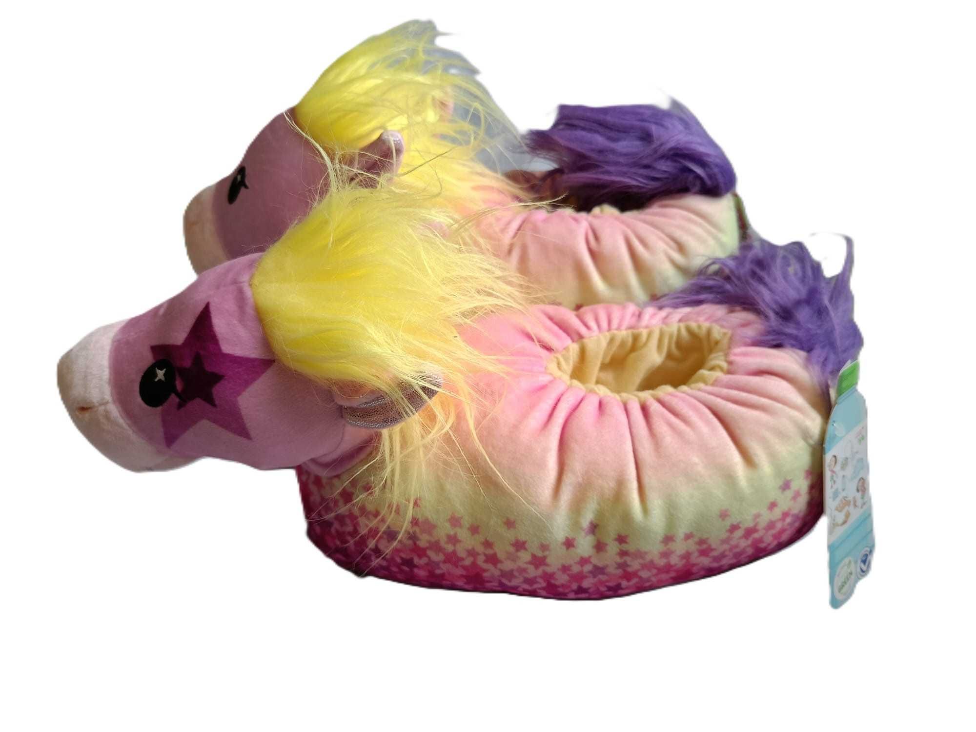NOWE Pluszowe kapcie bambosze NICI Candydust Pony KUCYKI r. 38-41