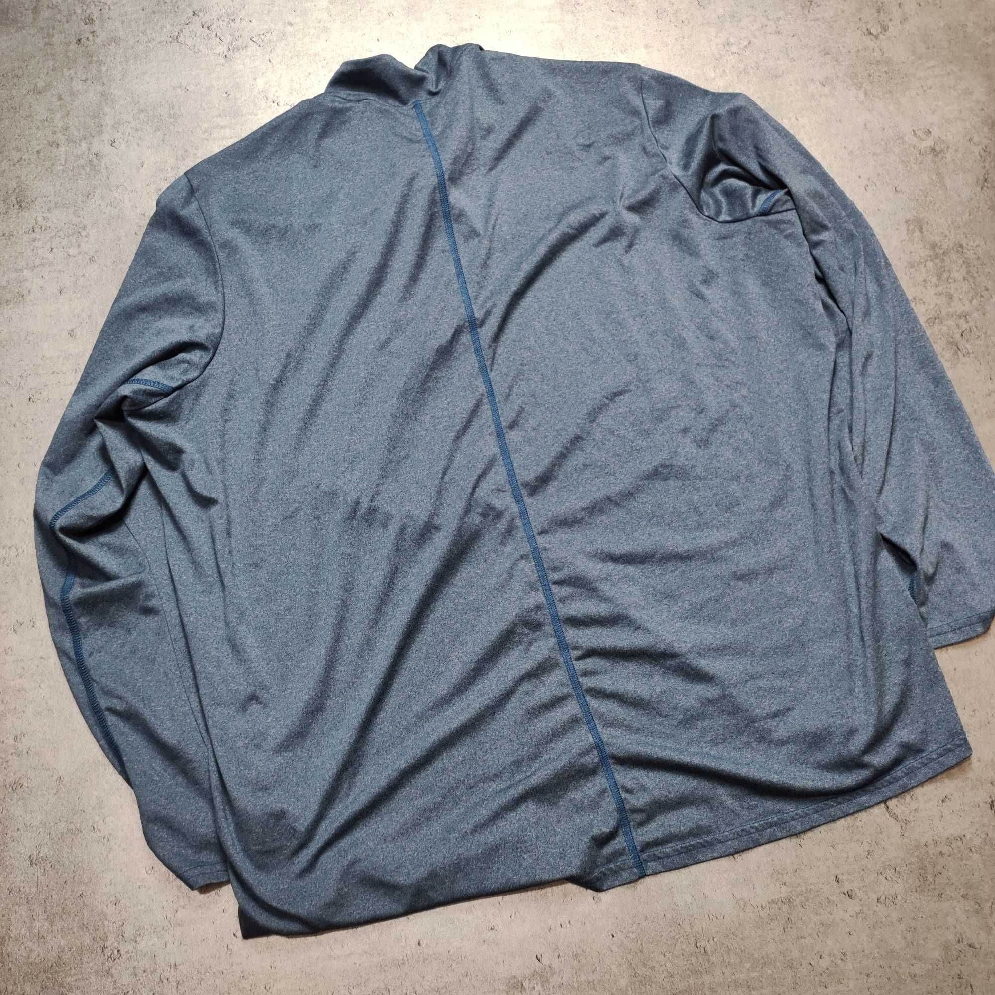 MĘSKA Bluza Sportowa Śliska Adidas 3 Paski Niebieska Climalite