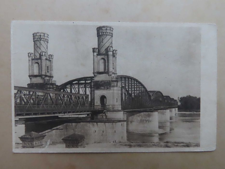 Stara pocztówka Toruń, most na Wiśle Bułhak