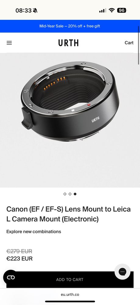 URTH adapter obiektywu Canon EF EF-S Leica L