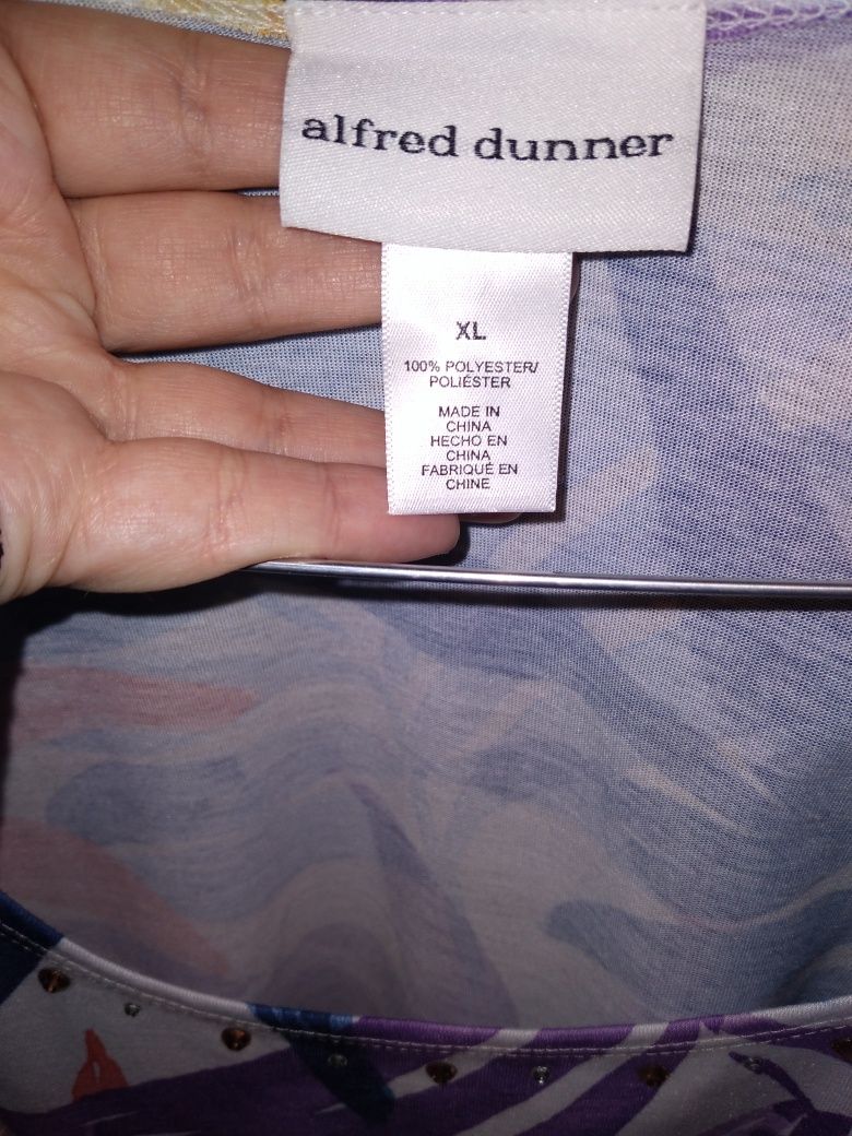 Alfred Dunner bluzka na ramkach  z narzutka azurkowa XL