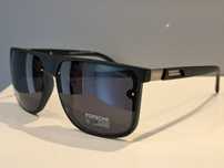 PORSCHE DESIGN męskie nowe okulary przeciwsłoneczne czarne logowane