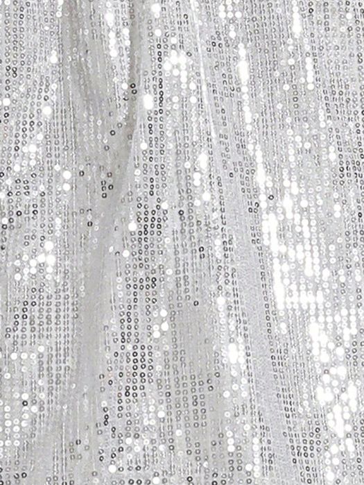 Sukienka Imprezowa Rozkloszowana Midi Cekinowa Srebrna Shein L 40