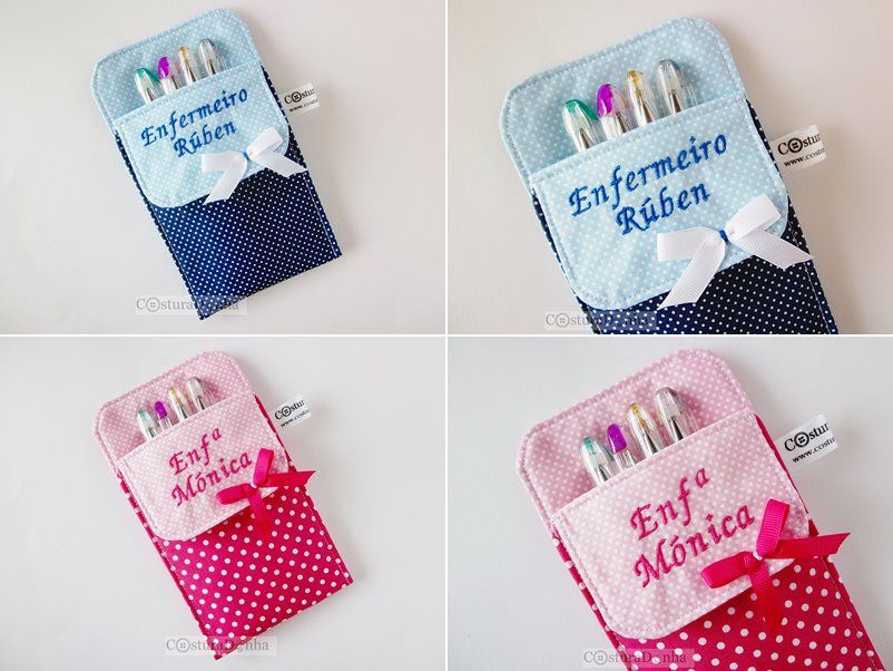 Porta Canetas Para Bata com Nome Bordado