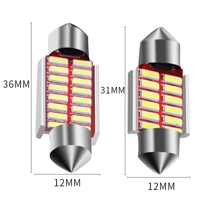 Светодиодная Led лампа C5W 36, 39, 41 мм Festoon с обманкой