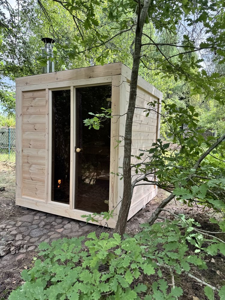 Sauna ogrodowa, ocieplona zewnetrzna sauna na drewno