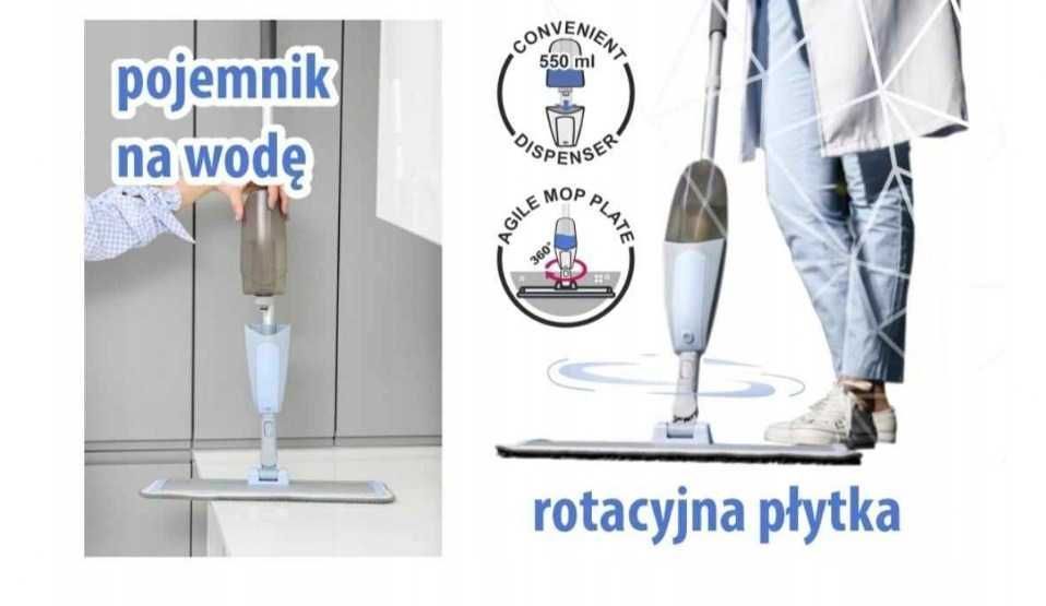 Mop Płaski Ze Spryskiwaczem Wkład Zestaw Dla Alergików Funkcjonalny
