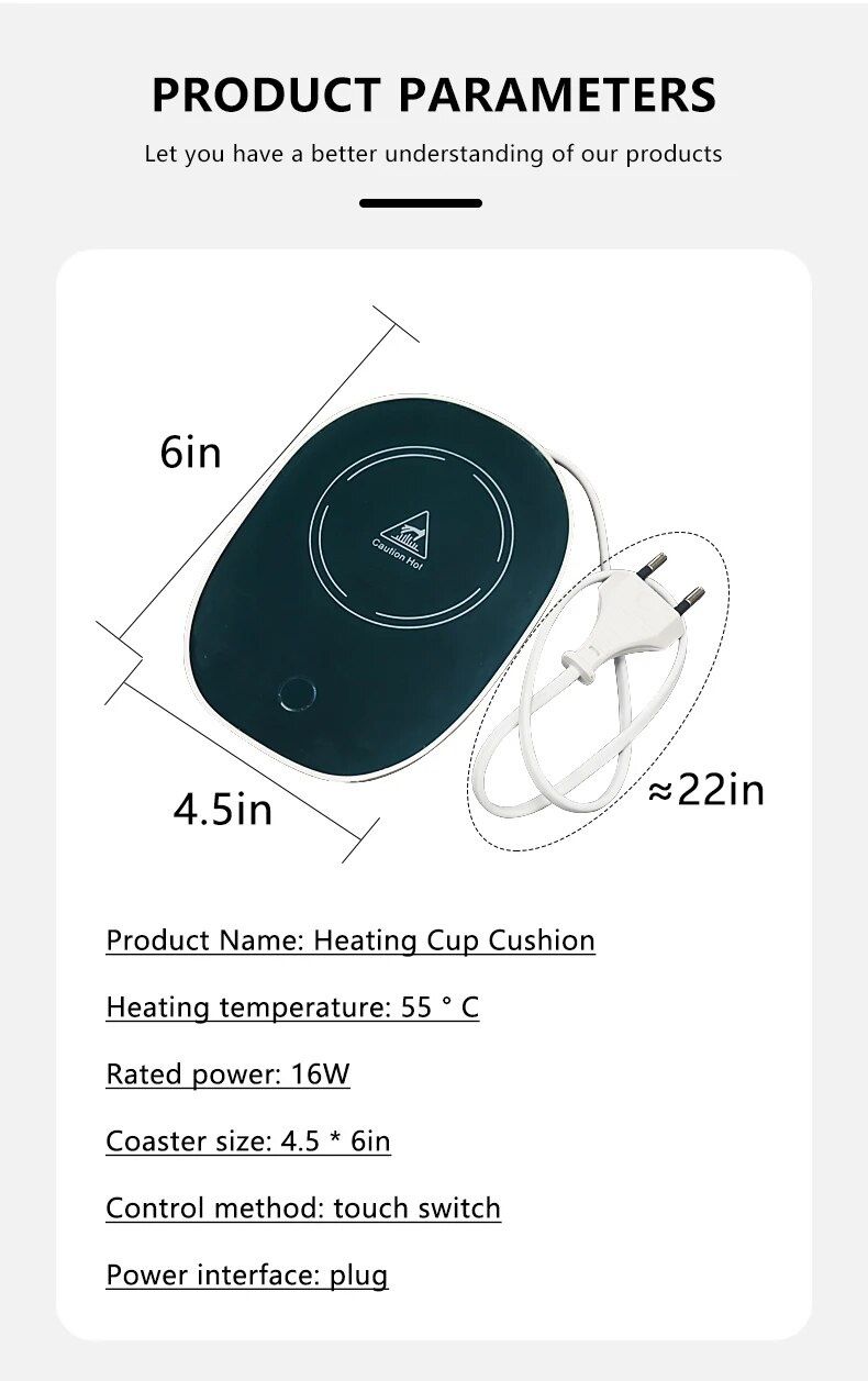Inteligentne termostatyczne podstawki grzewcze, kawa mleczna, gorąca w