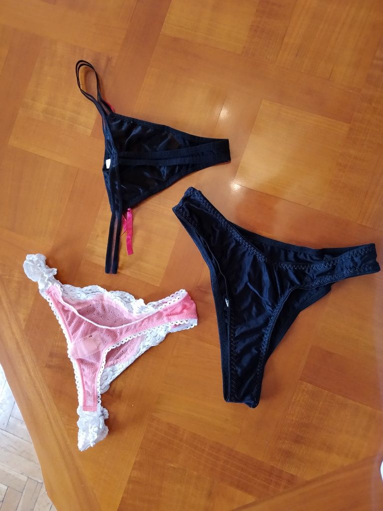 3 szt stringi, rozmiar M