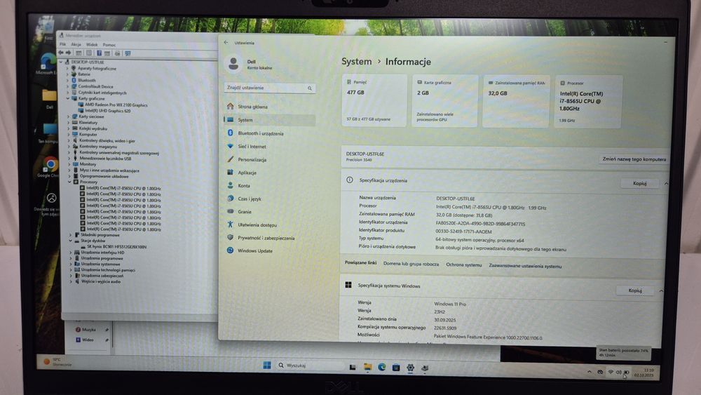 Dell Precision 3540 15,6FHD/i7-8565U/WX2100/32GB/512SSD/WIN11