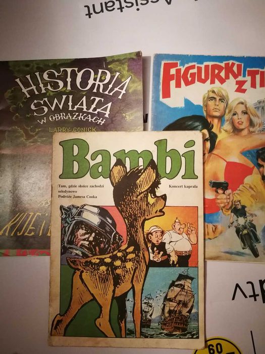 3 komiksy Bambi Figurki z Tilos Historia świata w obrazkach