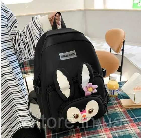 Набор 5в1 школьный рюкзак черный новый красивый - комплект