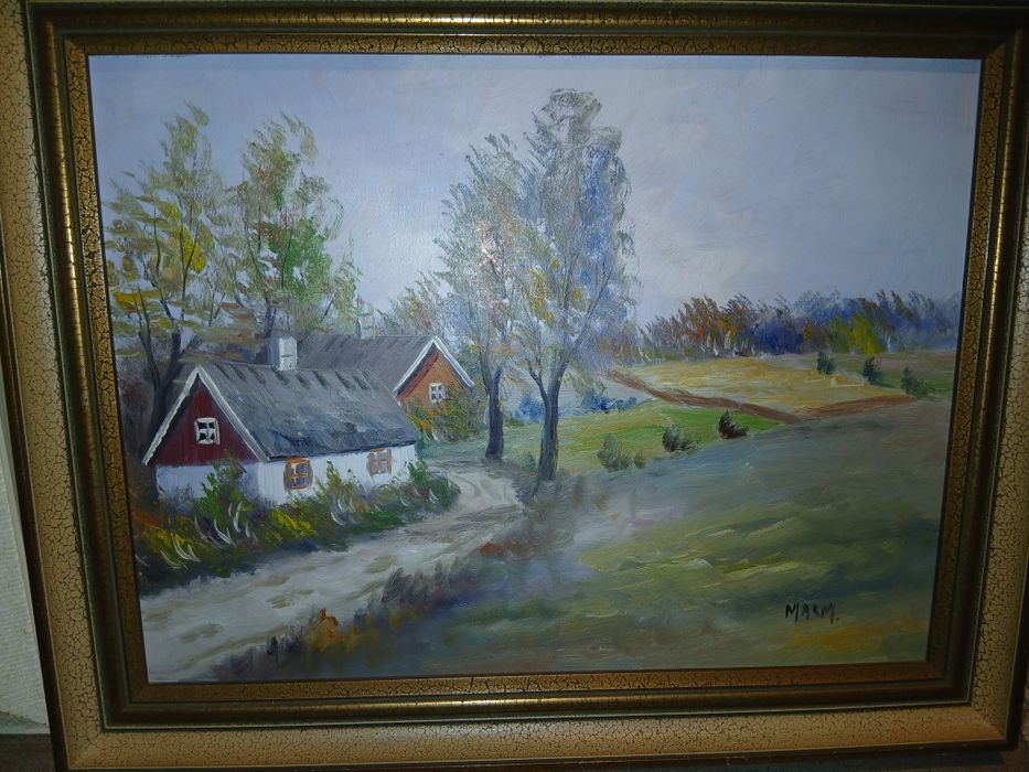 Вінтажна картина оліями Швеція розмір 36×46