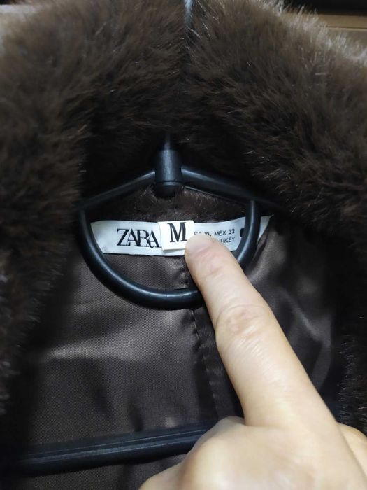 Шубка полушубок норка zara р. М шоколад