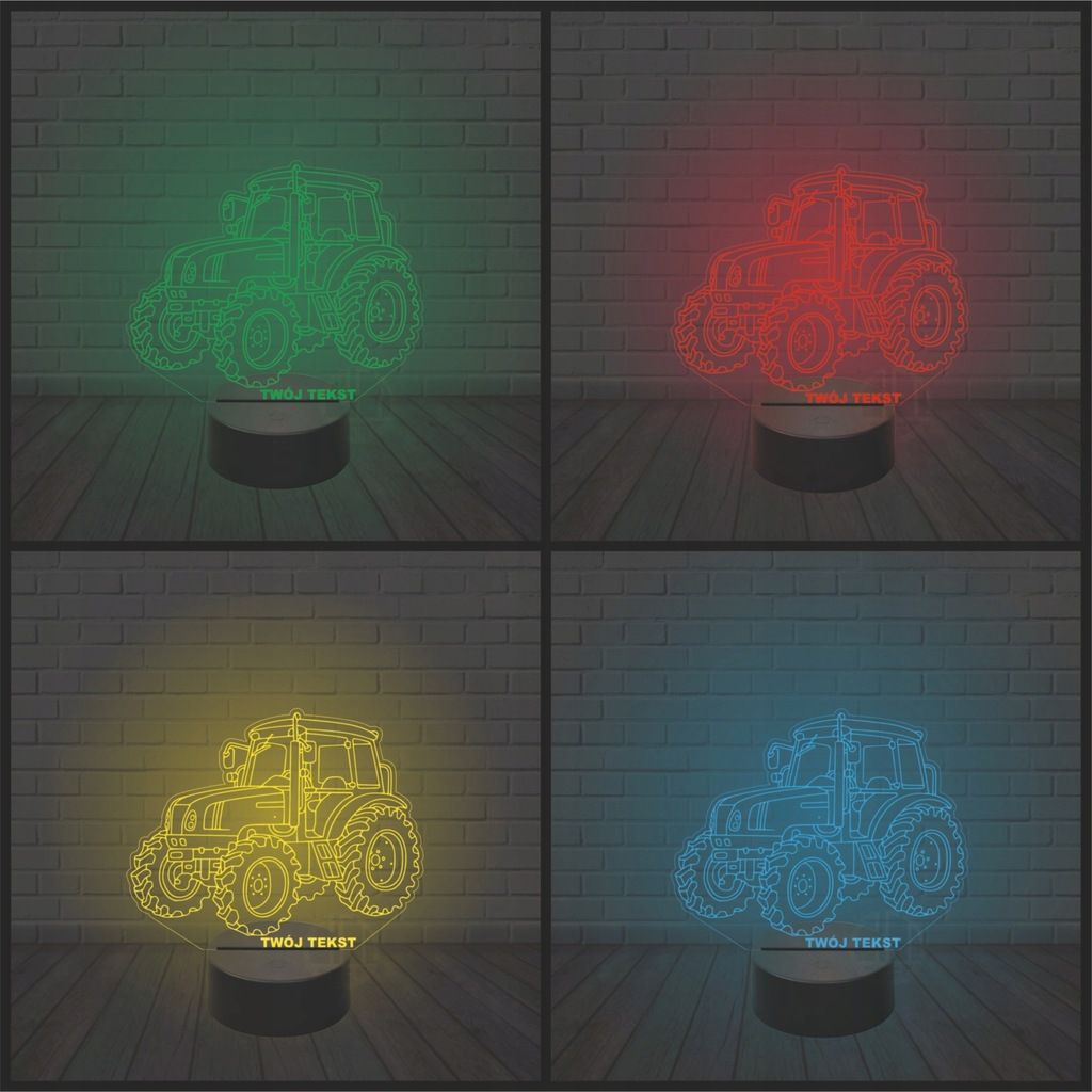 Lampka nocna ciągnik farma LED grawer TRAKTOR 2