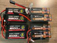 Traxxas, ARRMA, Hpi, Losi, WLToys батареї LiPo 2s, 3s, 4s, 6s нові