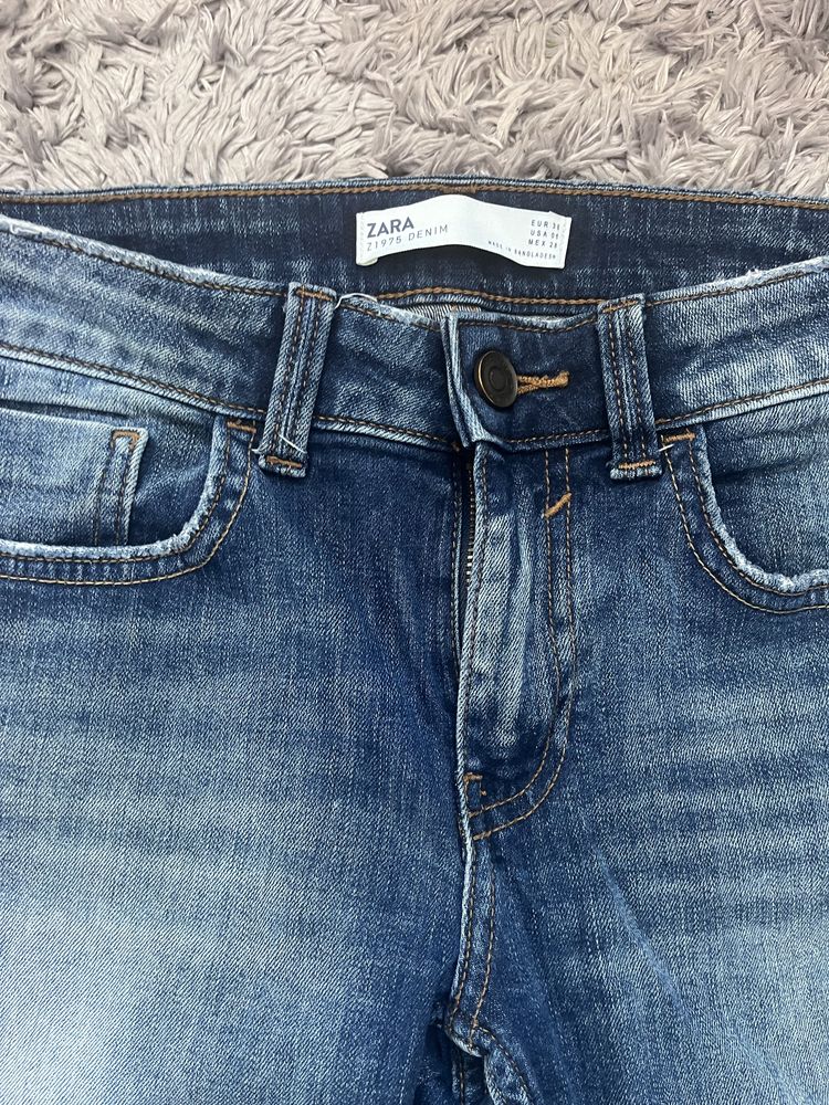 Ciekawe Zara jeans zamki na nogawkach przecierany dziury