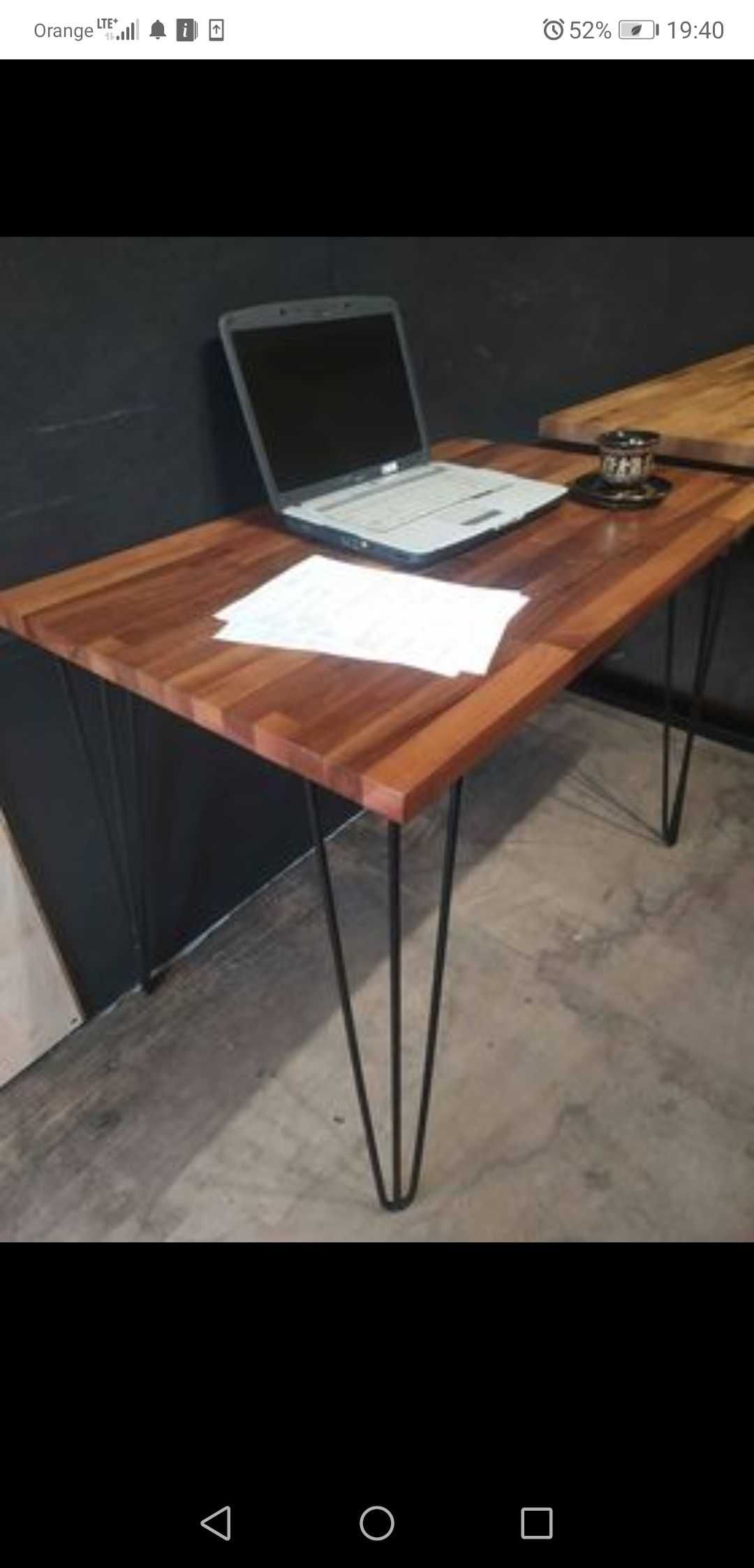 Stół, biurko, lite drewno, orzech