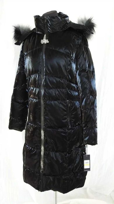 Karl Lagerfeld новое пальто пуховик куртка капюшон S чёрное пух 100%ор