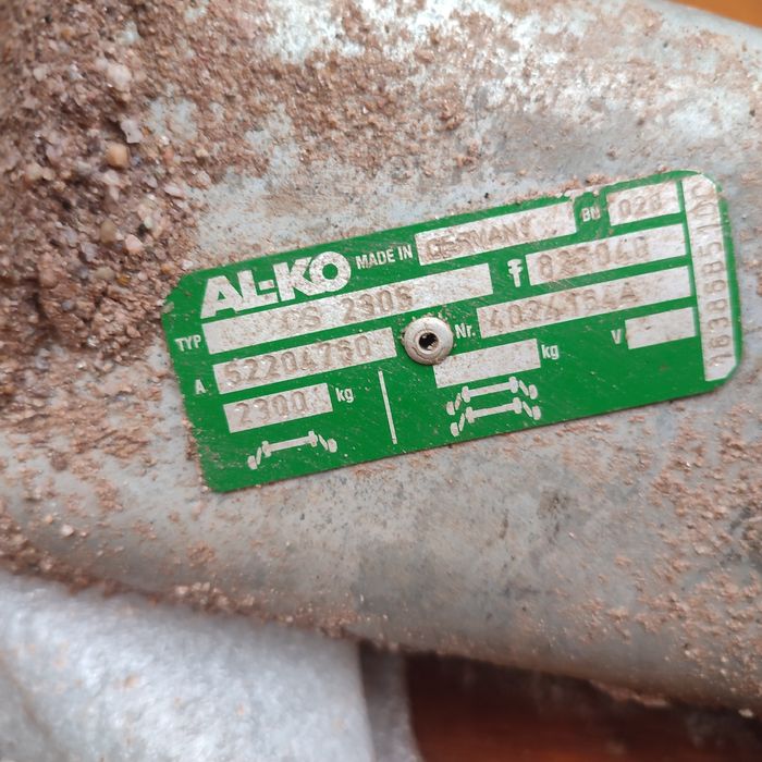 Oś Al-ko 2300kg z hamulcem pod agregat kompresor przyczepa laweta