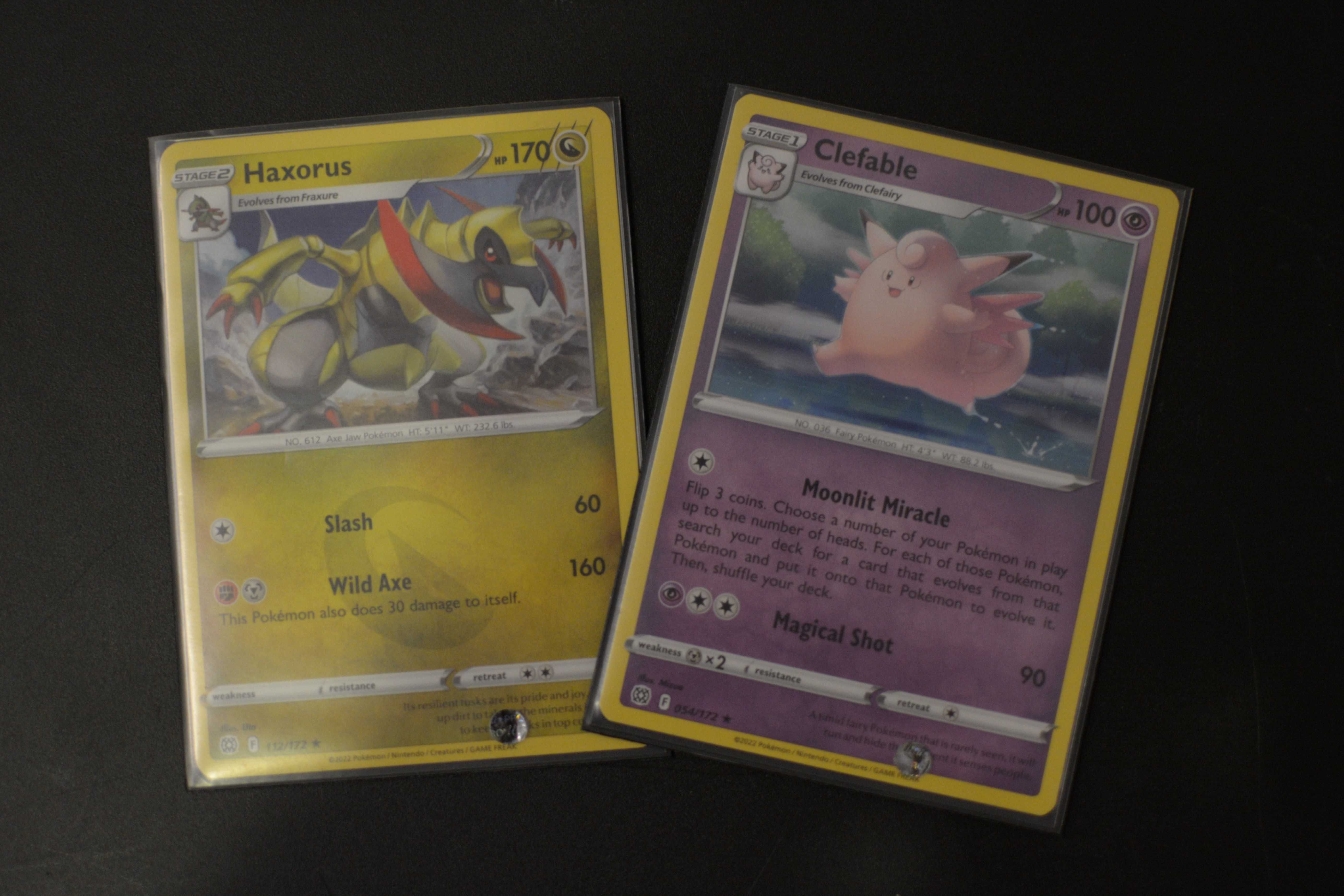 Cartas Pokémon Clefable e Haxorus > Brilliant Stars - Sword & Shield