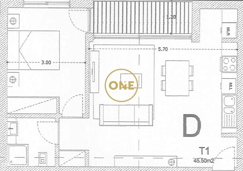 Apartamento T1 em Calendário