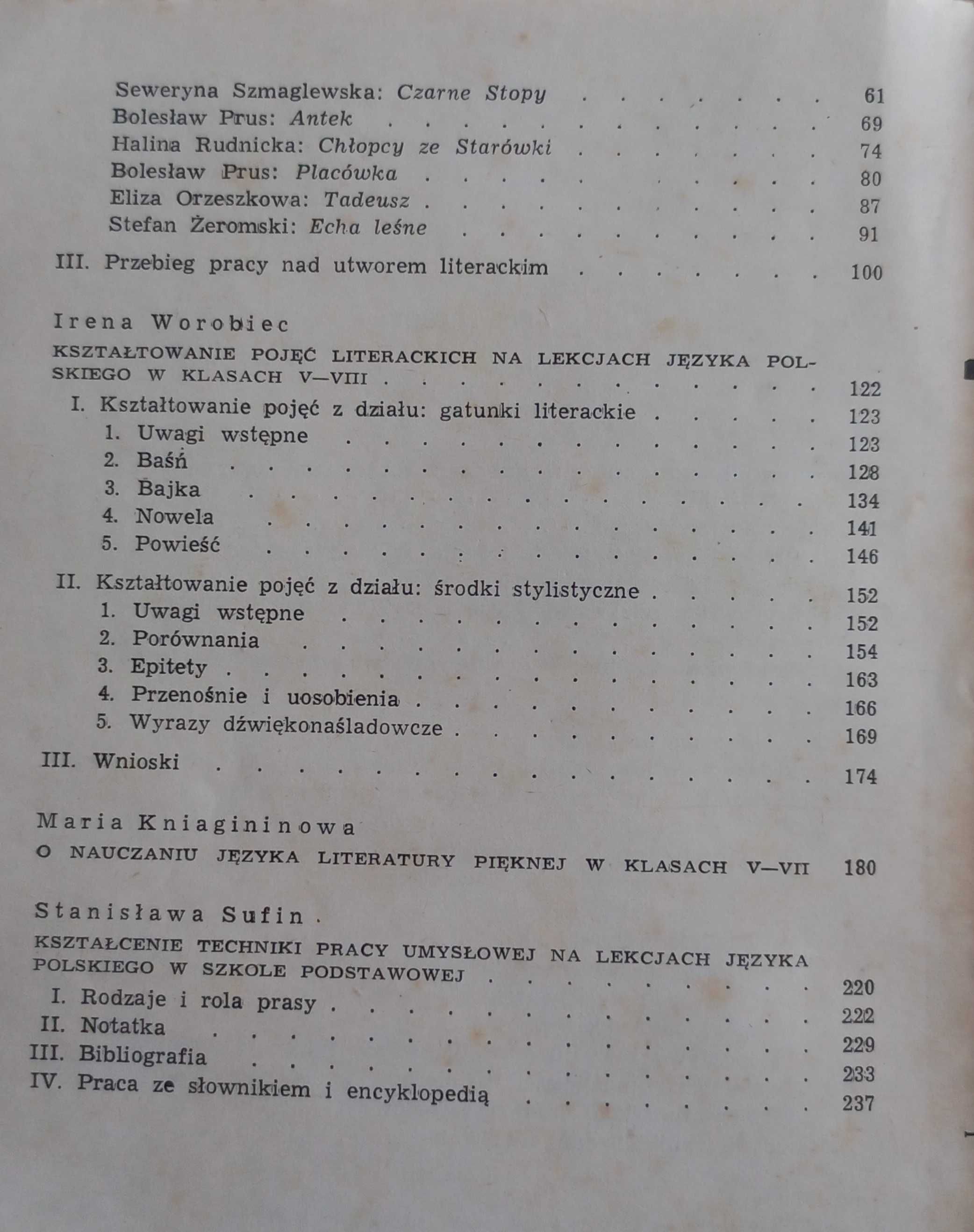 Z moich doświadczeń w nauczaniu języka polskiego w klasach V- VIII