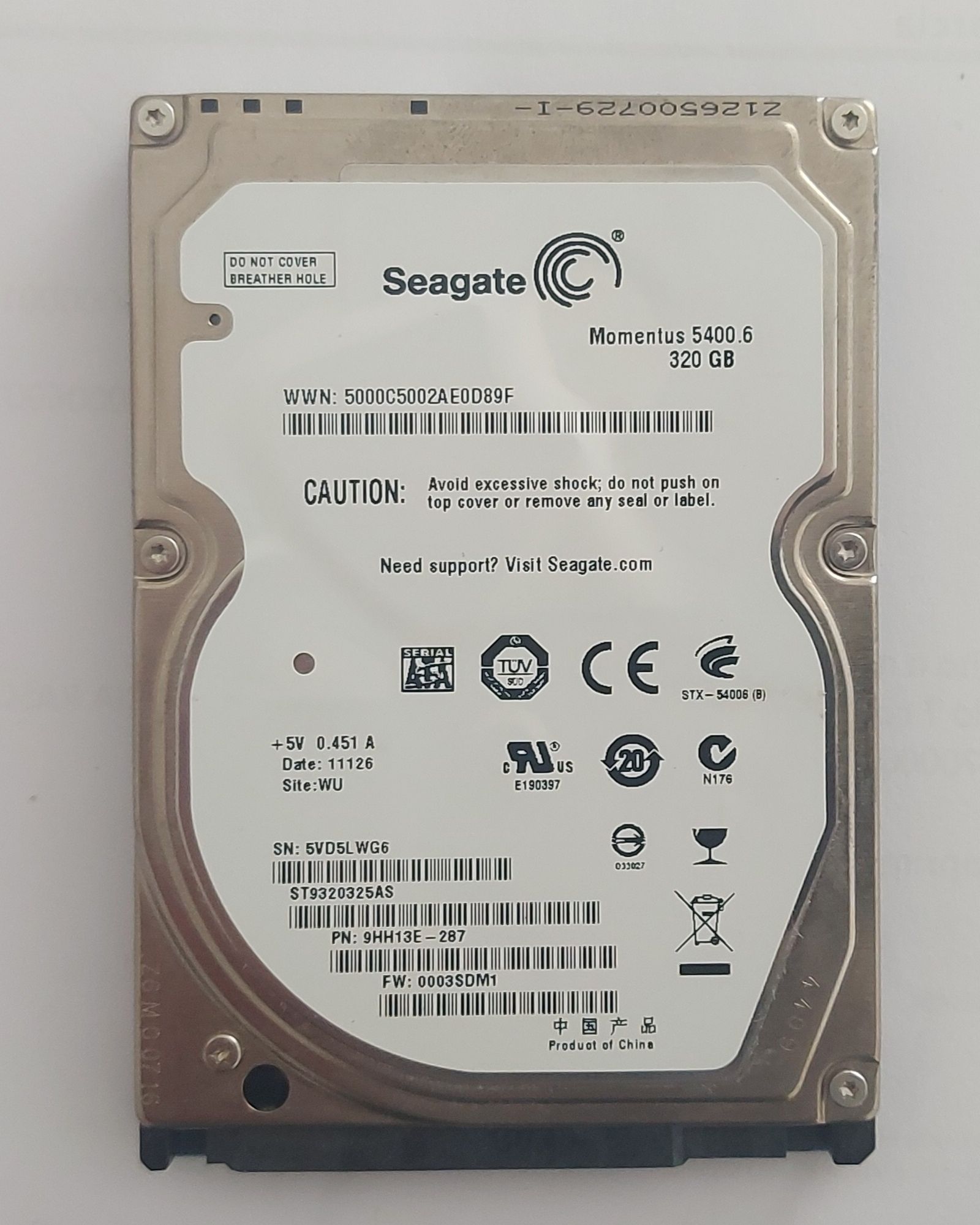 Disco rígido Sata, 2.5, 320gb