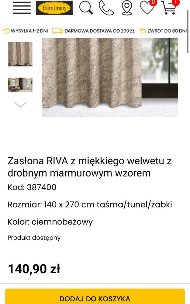 Zasłona RIVA z miękkiego welwetu z drobnym marmurowym wzorem