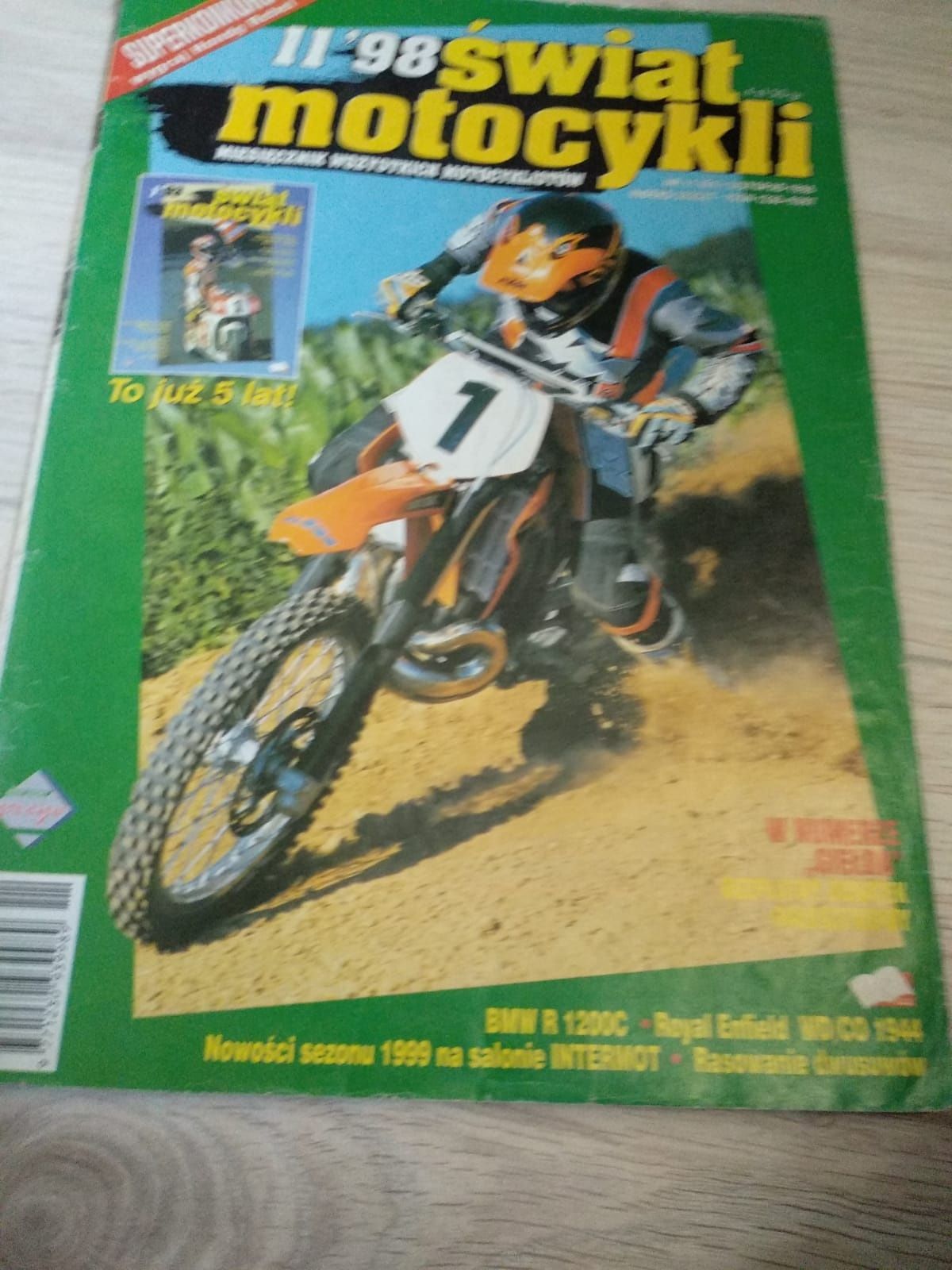 Gazeta, czasopismo, magazyn motocyklowy, świat motocykli listopad 1998