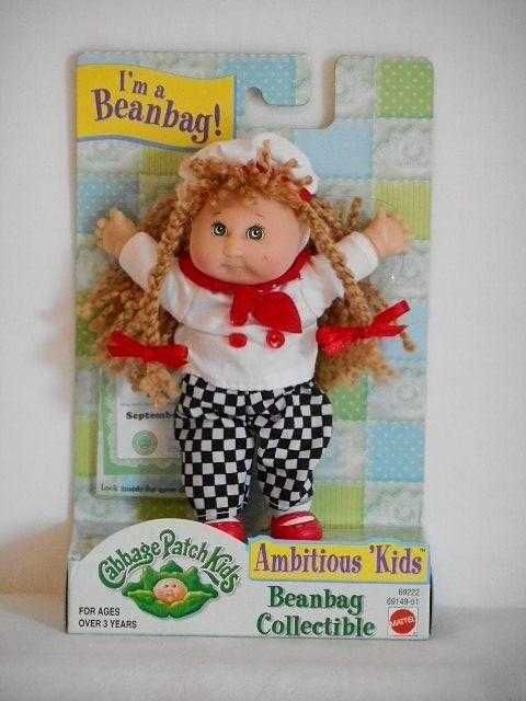 Вінтажна лялька cabbage  patch Ambitious Kids Bean Bag пекарь 1995