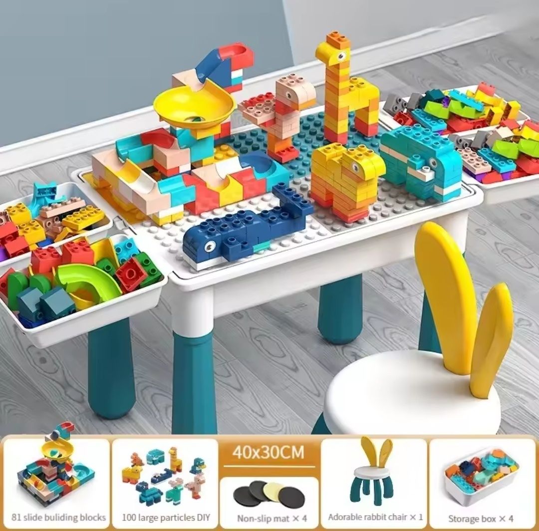 Stolik wodny do piasku klocki kompatybilny z lego duplo krzesełko