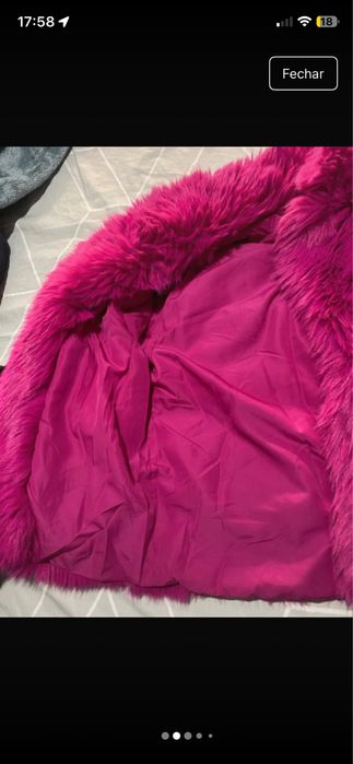 Casaco de pelo rosa