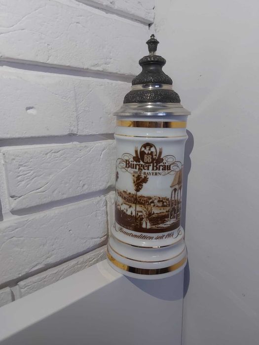 Niemiecki kufel z 1992 roku browaru Bürger Bräu z Hof z Bawarii