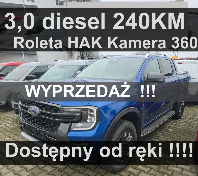 Ford Ranger 3,0 Wildtrak 240KM 4x4 NiskaCena Roleta elektr. Wyprzedaż !! Od ręki